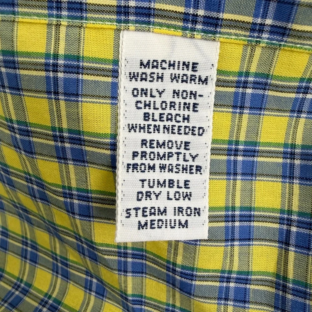 Polo Ralph Lauren Blake Mens M‎ Yellow Blue Plaid Long Sleeve Button Down Shirt